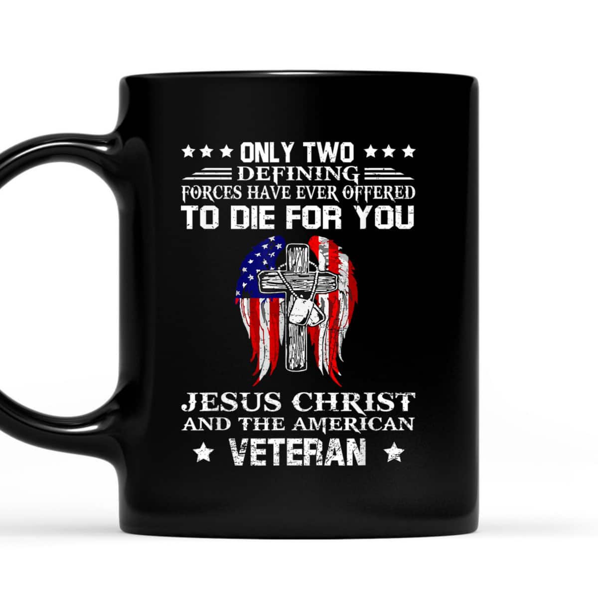 Jesus Christ And American Veteran Flag USA Christian T-Shirt Jesus Christ And American Veteran Flag USA Christian T-Shirt