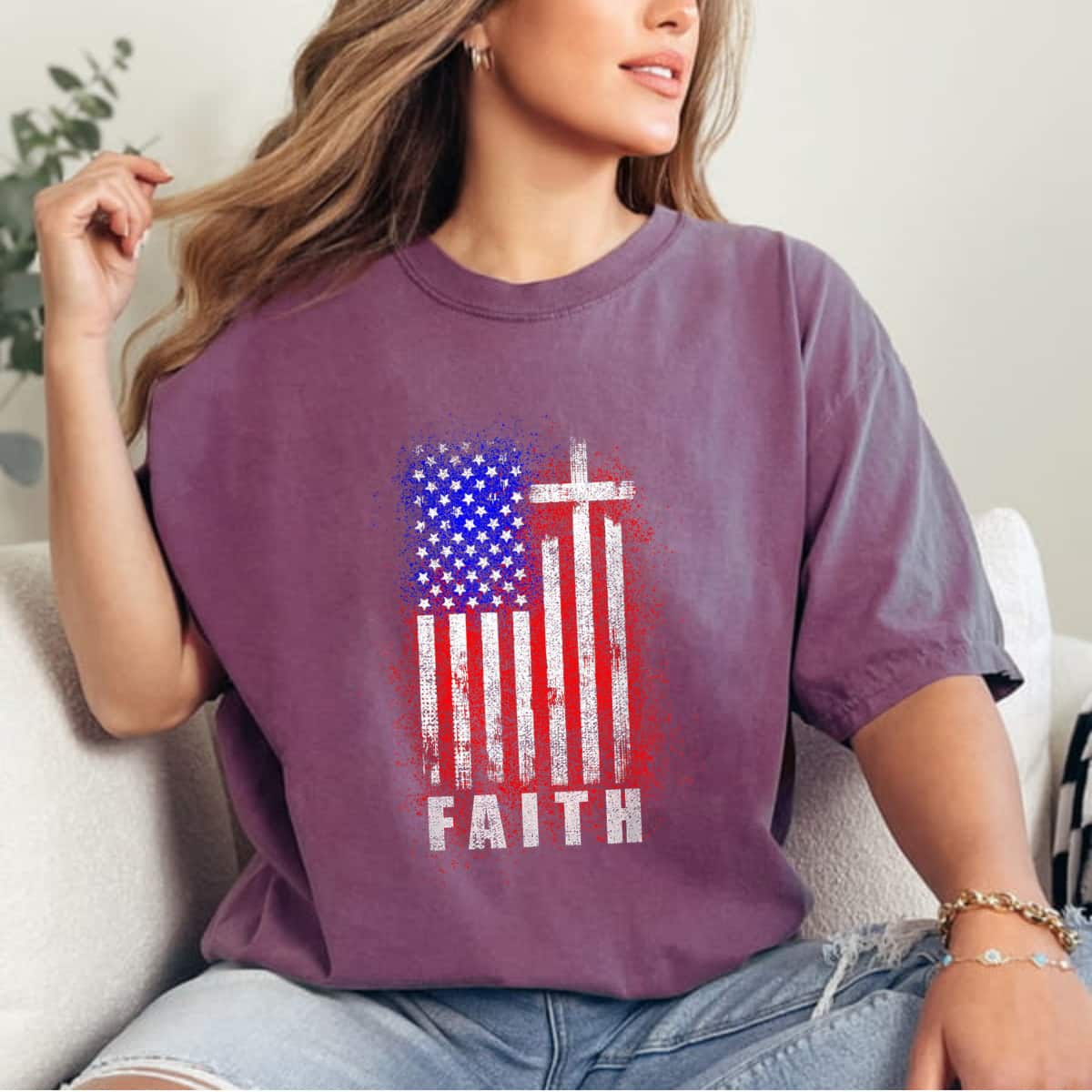 Patriotic Christian Faith Love Jesus American Flag Cross Independence Day T-Shirt Patriotic Christian Faith Love Jesus American Flag Cross Independence Day T-Shirt