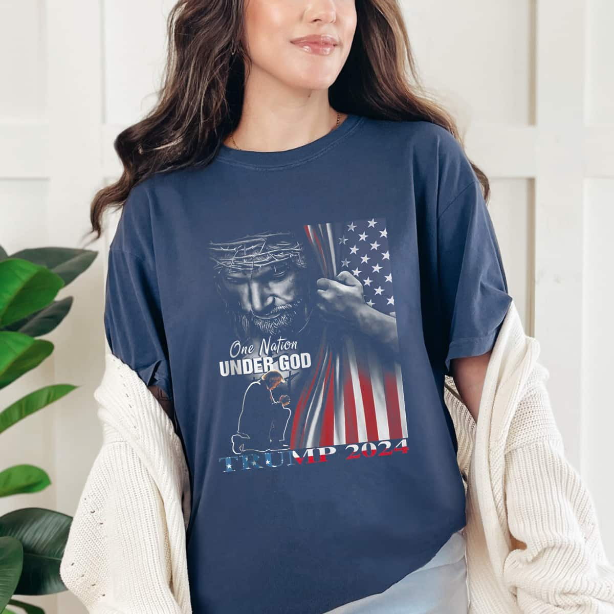 One Nation Under God American Flag 4th Of July T-Shirt