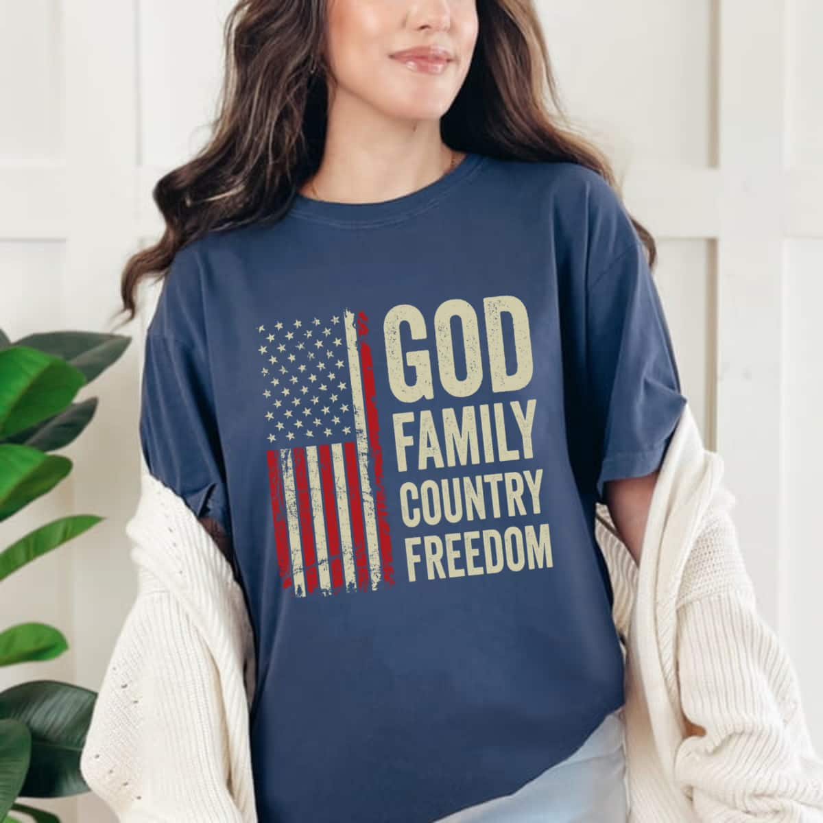 God Family Country Freedom Patriotic USA Flag 4th Of July T-Shirt Gift For Believers God Family Country Freedom Patriotic USA Flag 4th Of July T-Shirt Gift For Believers