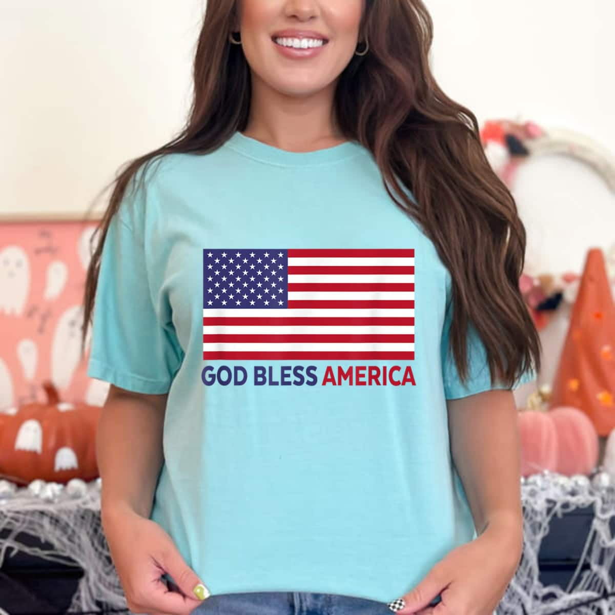 Modern God Bless America 4th Of July T-Shirt