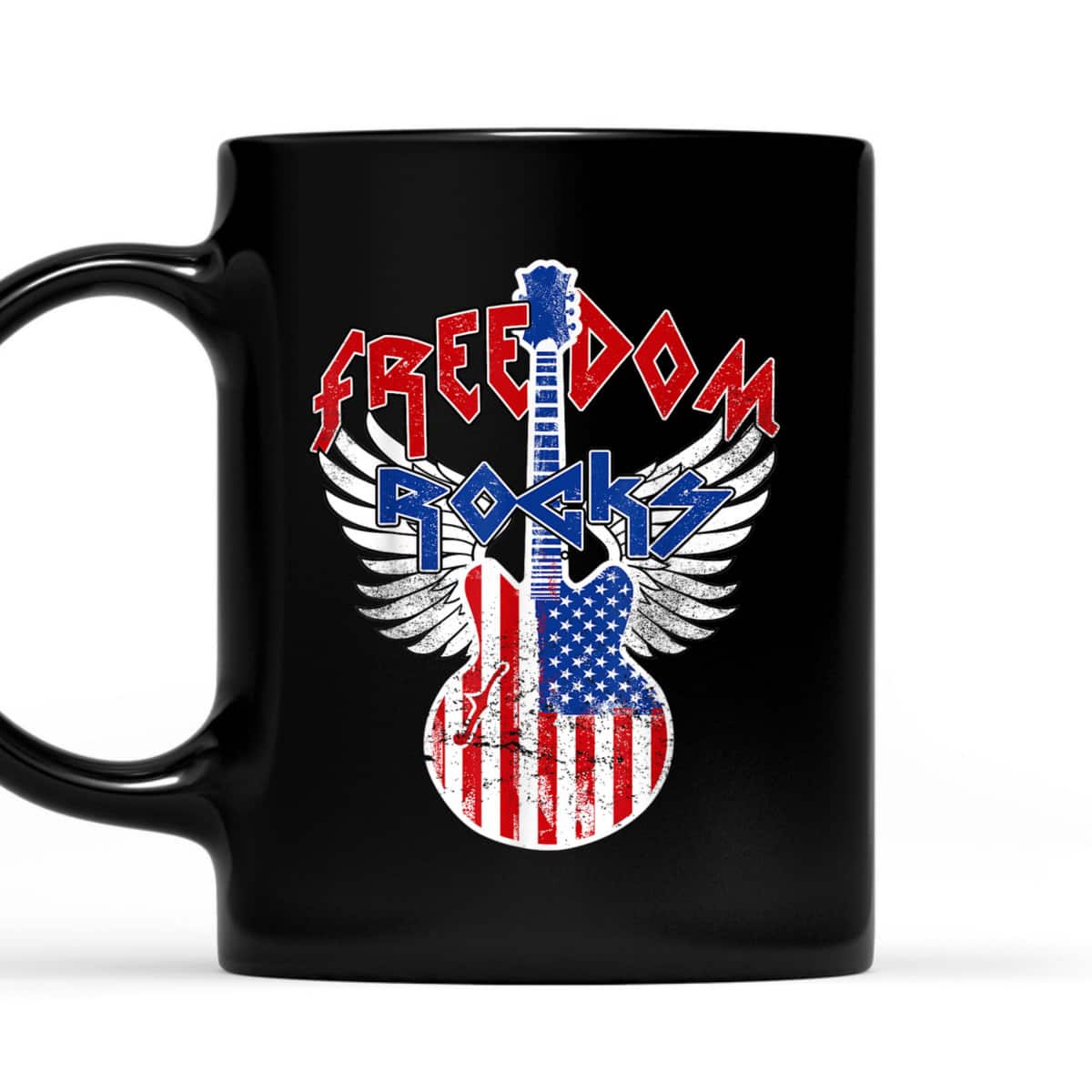Freedom Rocks 4th Of July Patriotic USA Flag Rock Guitar T-Shirt Freedom Rocks 4th Of July Patriotic USA Flag Rock Guitar T-Shirt