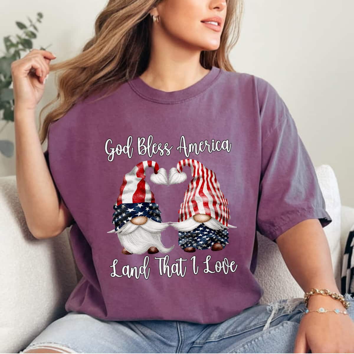 God Bless America Flag Gnomie Cute Patriotic Gnome T-Shirt God Bless America Flag Gnomie Cute Patriotic Gnome T-Shirt