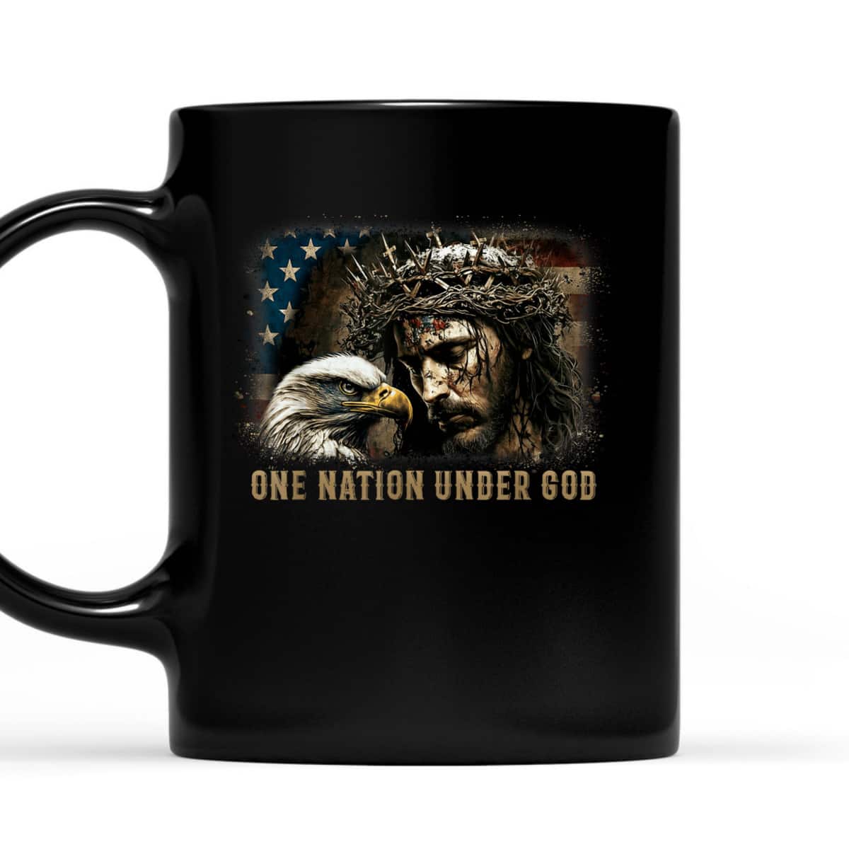 One Nation Under God Jesus Christian Eagle American Flag T-Shirt One Nation Under God Jesus Christian Eagle American Flag T-Shirt