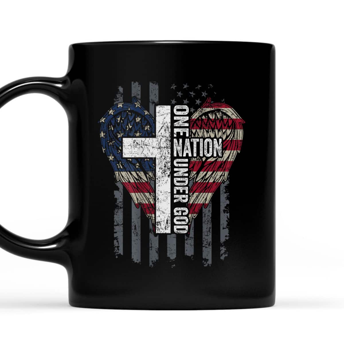 ONE NATION UNDER GOD Christian USA Wings Flag T-Shirt ONE NATION UNDER GOD Christian USA Wings Flag T-Shirt