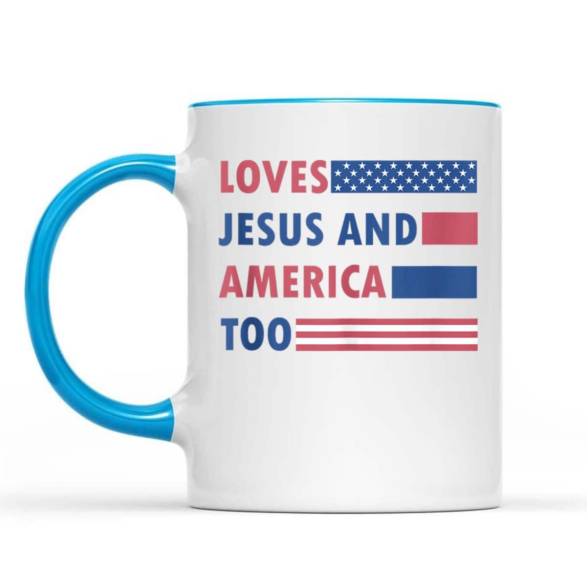 Loves Jesus And America Too Retro Christian 4th Of July T-Shirt Loves Jesus And America Too Retro Christian 4th Of July T-Shirt
