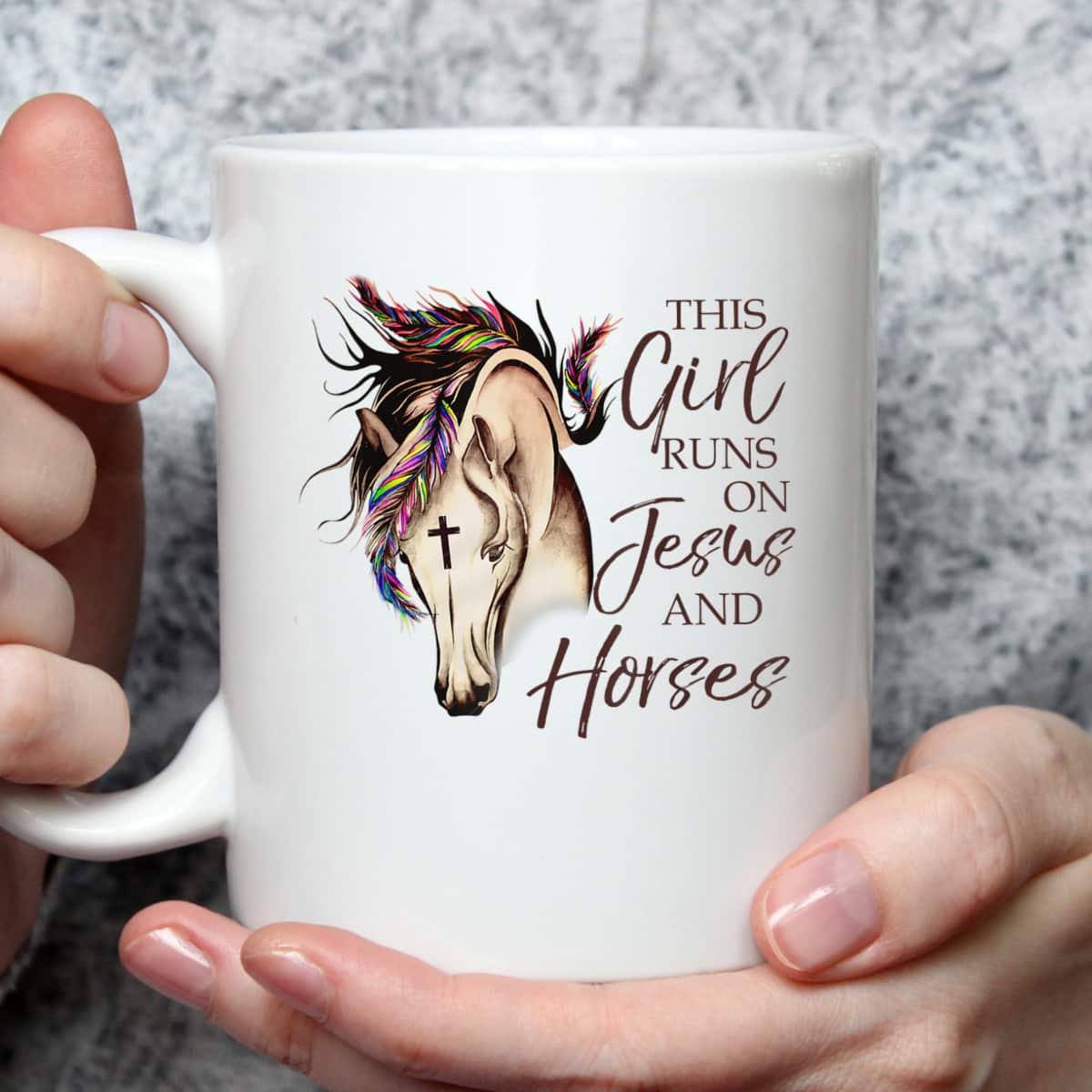 This Girl Runs On Jesus And Horses Christian Horse Lovers T-Shirt Gift