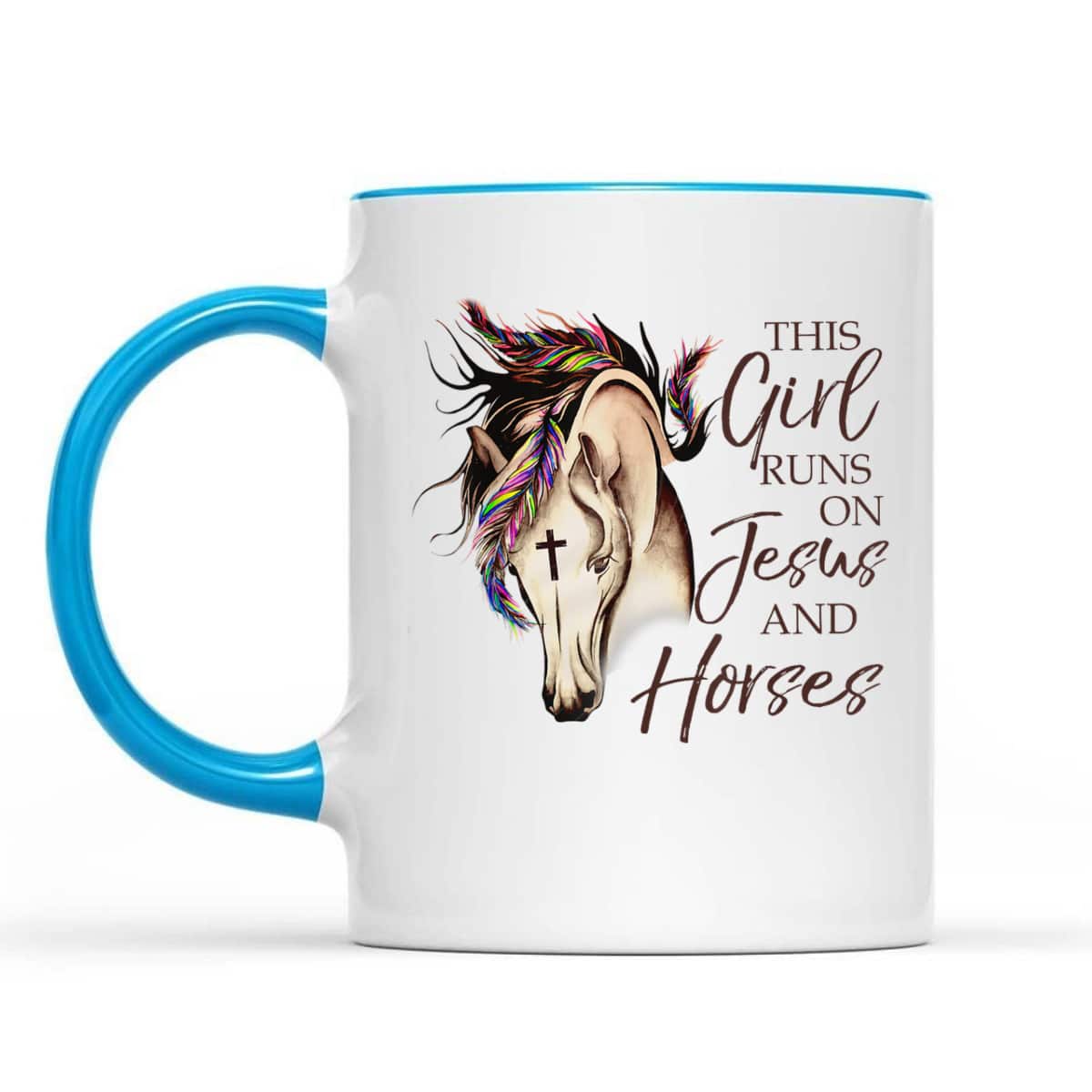 This Girl Runs On Jesus And Horses Christian Horse Lovers T-Shirt Gift