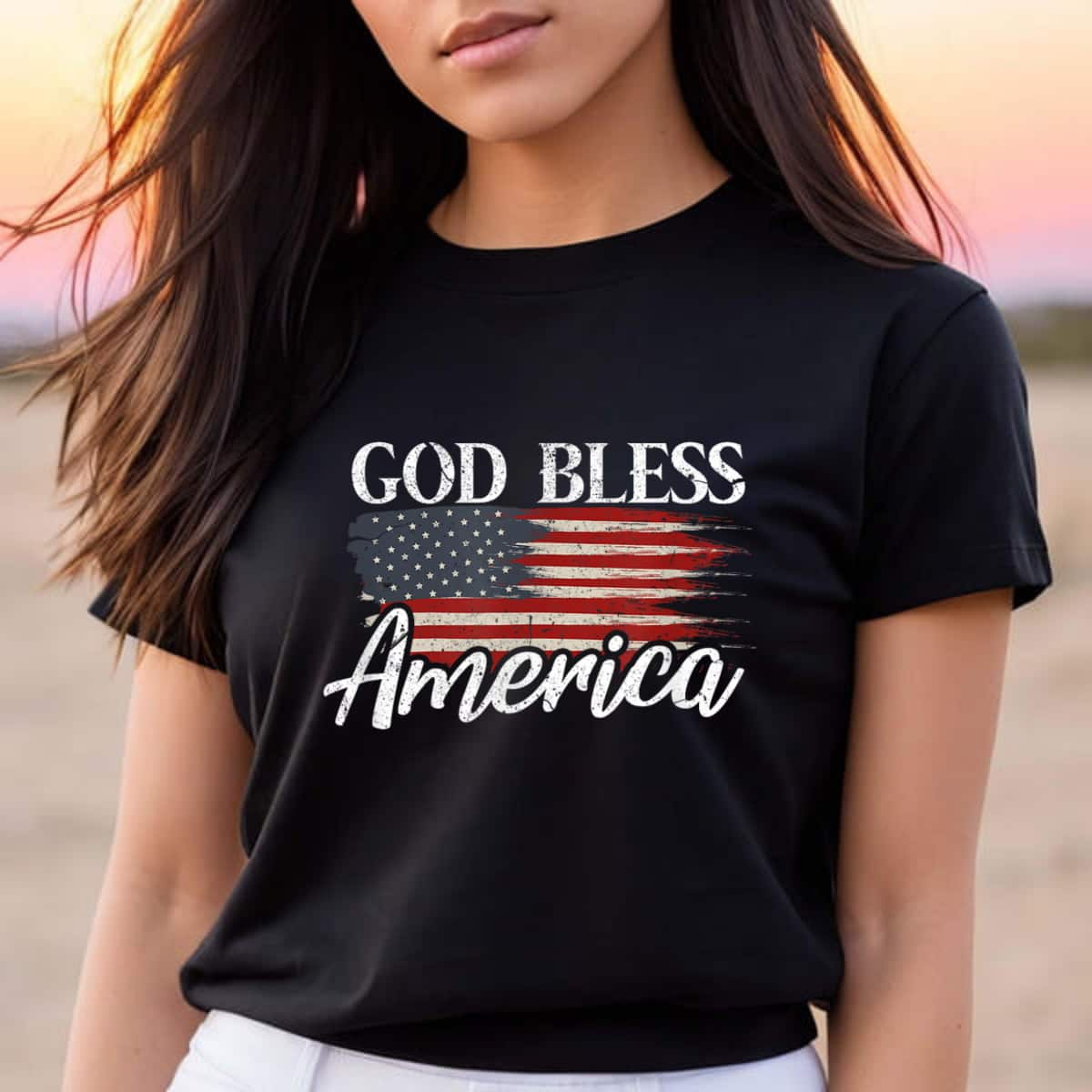 God Bless America 4th Of July Patriotic USA T-Shirt