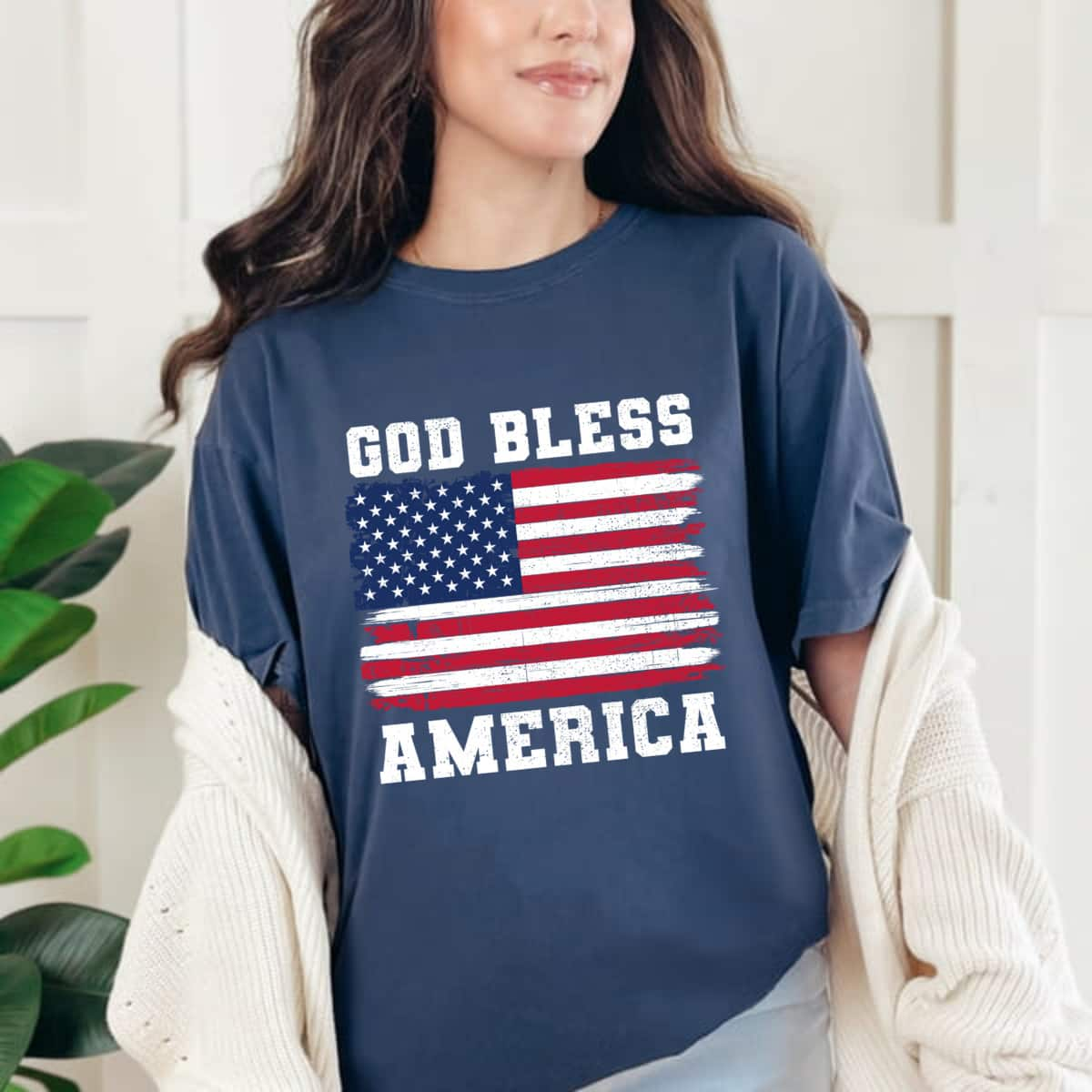 God Bless America USA Flag 4th Of July Patriotic T-Shirt