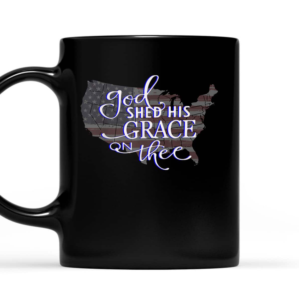 God Shed His Grace On Thee Distressed USA Map And Flag T-Shirt God Shed His Grace On Thee Distressed USA Map And Flag T-Shirt