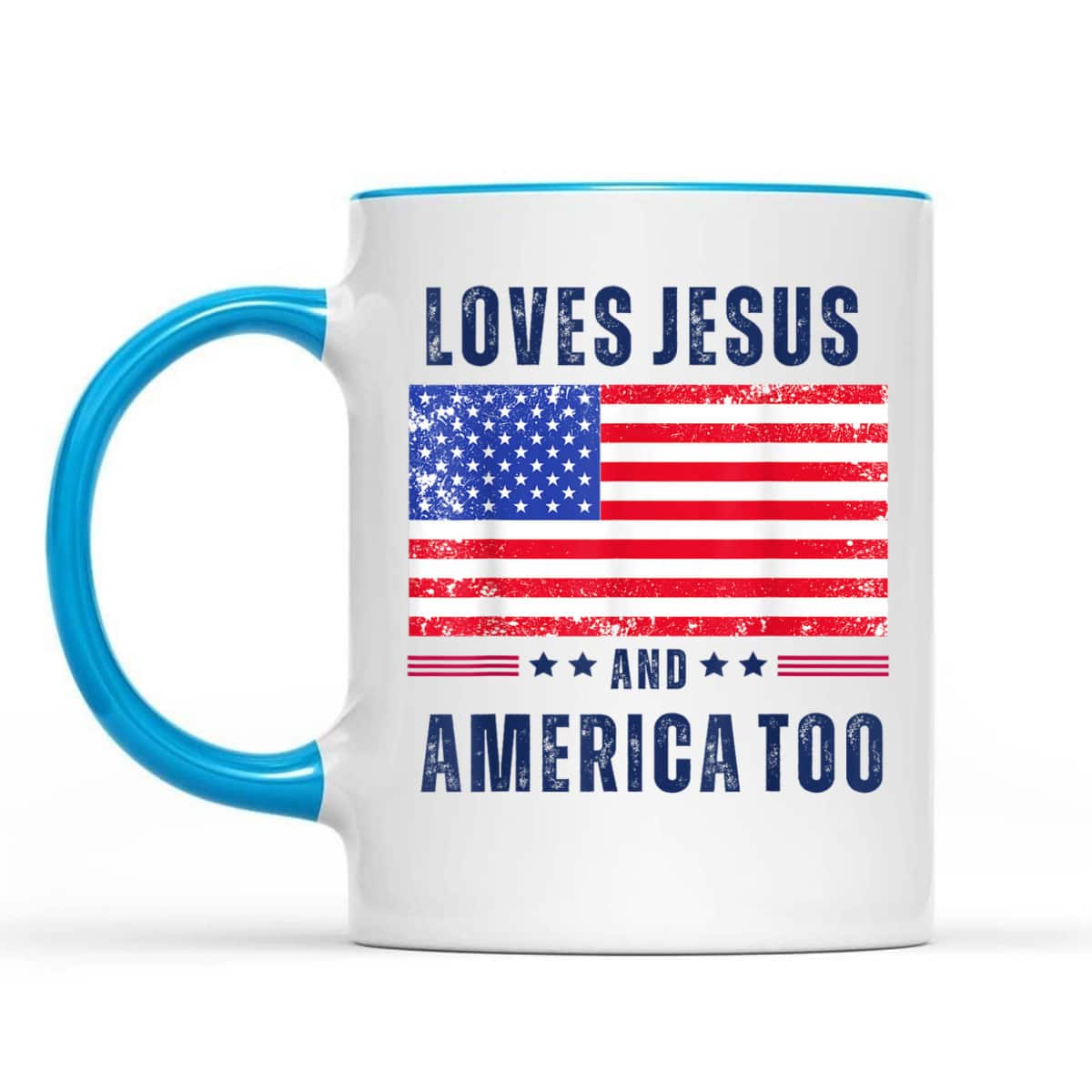 Loves Jesus And America Too 4th Of July Christian T-Shirt Loves Jesus And America Too 4th Of July Christian T-Shirt