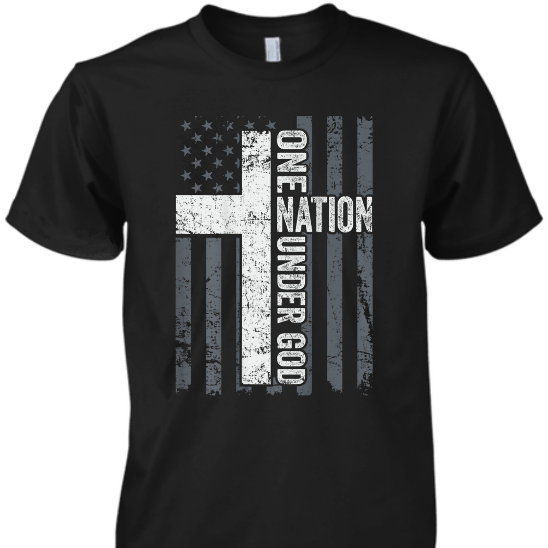One Nation Under God 4th Of July Independence Day T-Shirt Cross With American USA Flag  One Nation Under God 4th Of July Independence Day T-Shirt Cross With American USA Flag