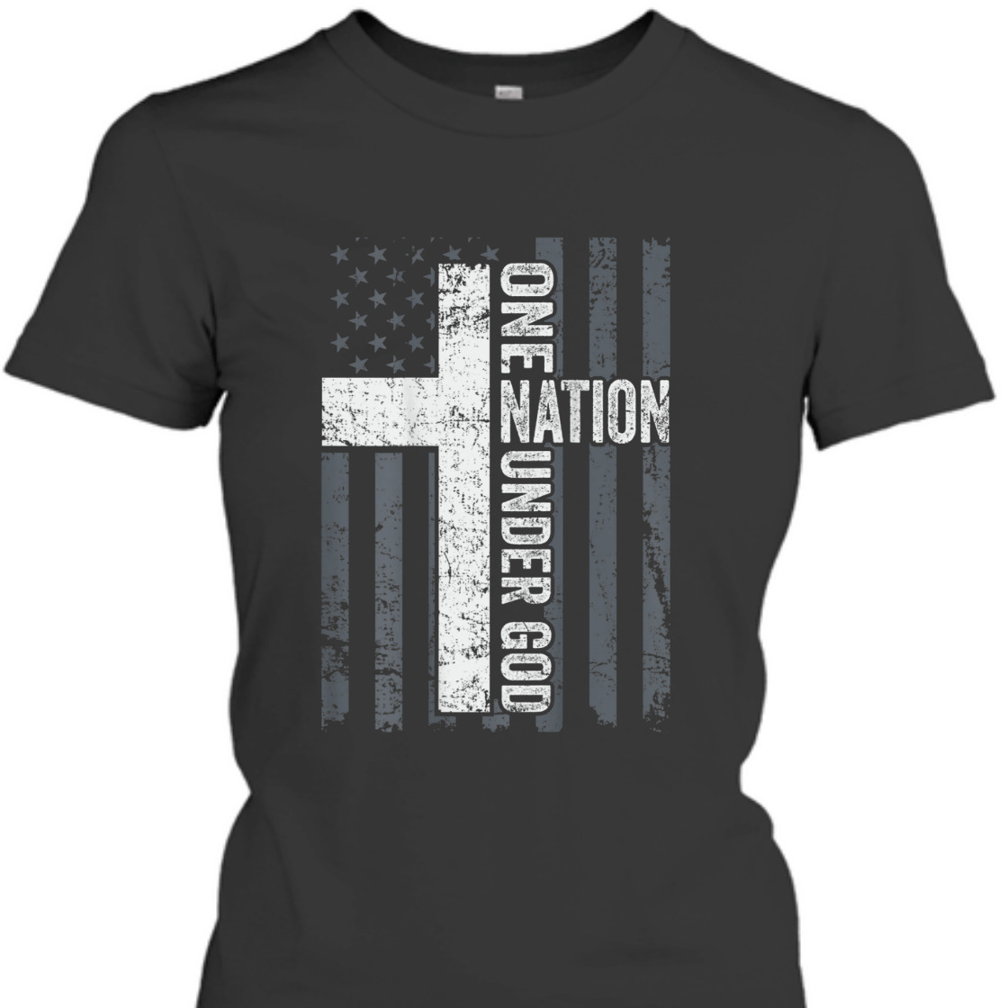 One Nation Under God 4th Of July Independence Day T-Shirt Cross With American USA Flag  One Nation Under God 4th Of July Independence Day T-Shirt Cross With American USA Flag