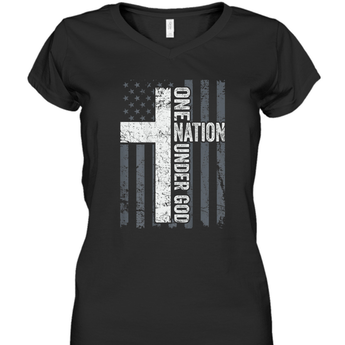 One Nation Under God 4th Of July Independence Day T-Shirt Cross With American USA Flag  One Nation Under God 4th Of July Independence Day T-Shirt Cross With American USA Flag
