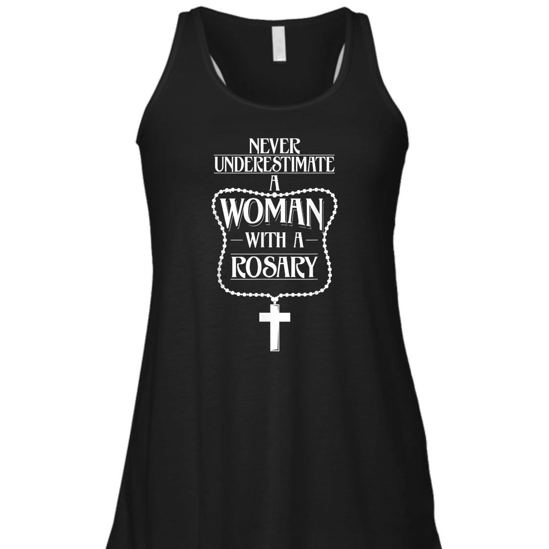 Never Underestimate A Women With A Rosary T-Shirt