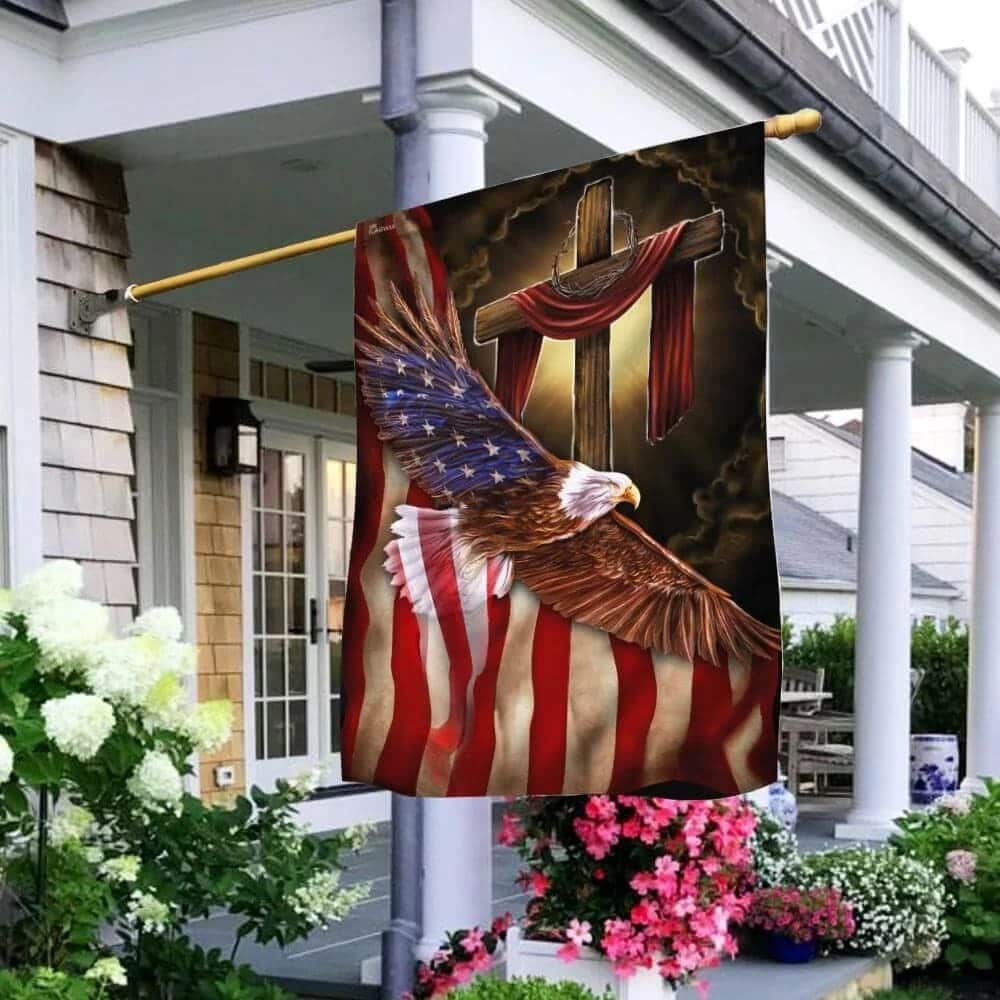 Jesus Christian American Eagle Christian Garden Flag Jesus Christian American Eagle Christian Garden Flag