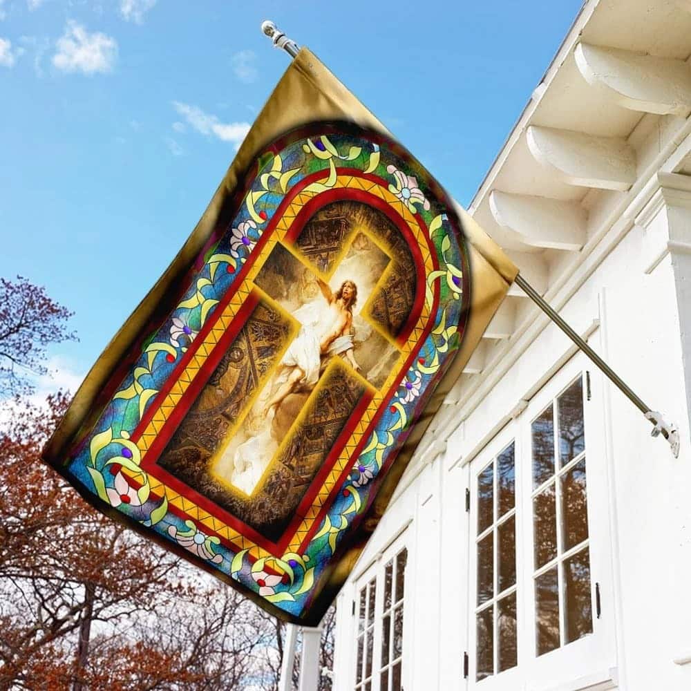 Jesus Christ Cross Christian Religious Garden Flag Jesus Christ Cross Christian Religious Garden Flag