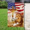 Jesus Christ Lion And Lamb Christian US Flag Garden Flag Jesus Christ Lion And Lamb Christian US Flag Garden Flag