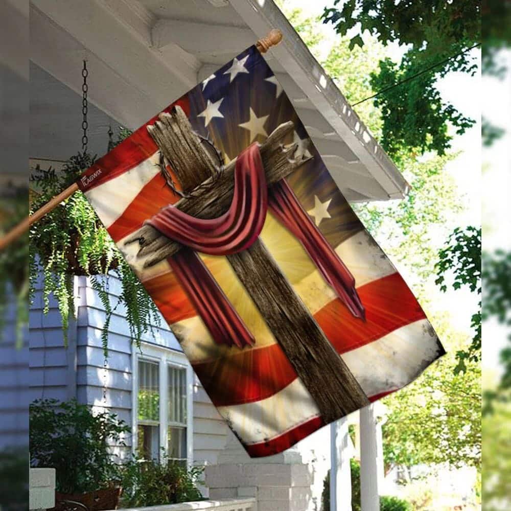 Jesus Christian Cross American Christian American Flag Garden Flag Jesus Christian Cross American Christian American Flag Garden Flag