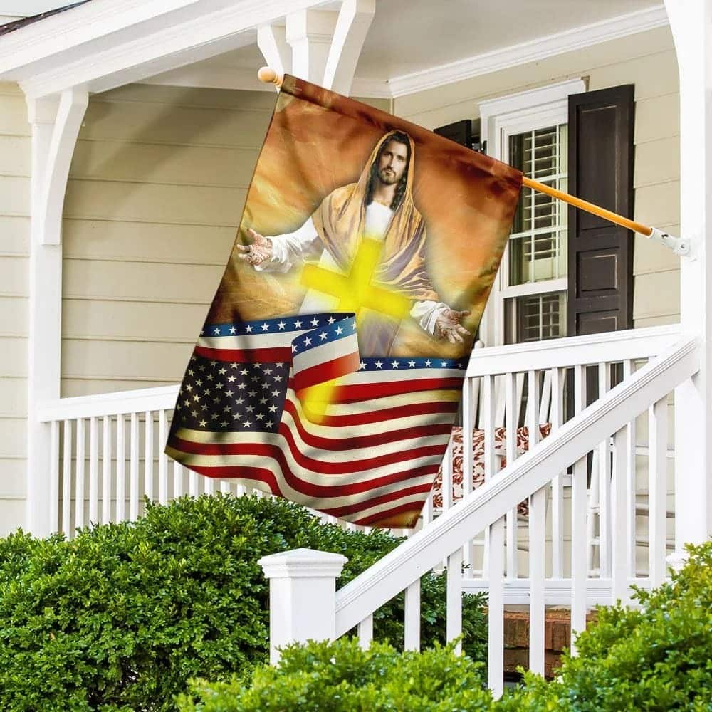 Jesus Cross America Christian Religious Garden Flag Jesus Cross America Christian Religious Garden Flag