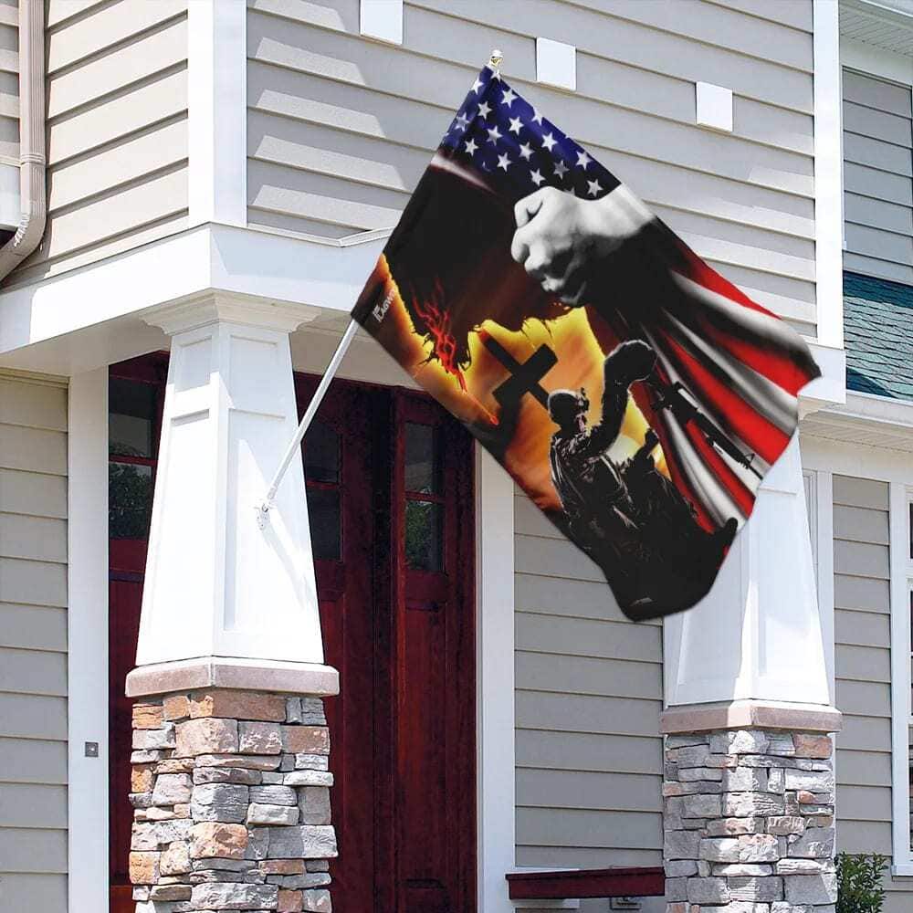 Jesus Christian Veteran American Christian Religious Garden Flag Jesus Christian Veteran American Christian Religious Garden Flag