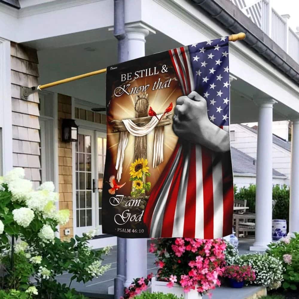 Jesus Christ Be Still & Know That I Am God Christian Garden Flag Jesus Christ Be Still & Know That I Am God Christian Garden Flag