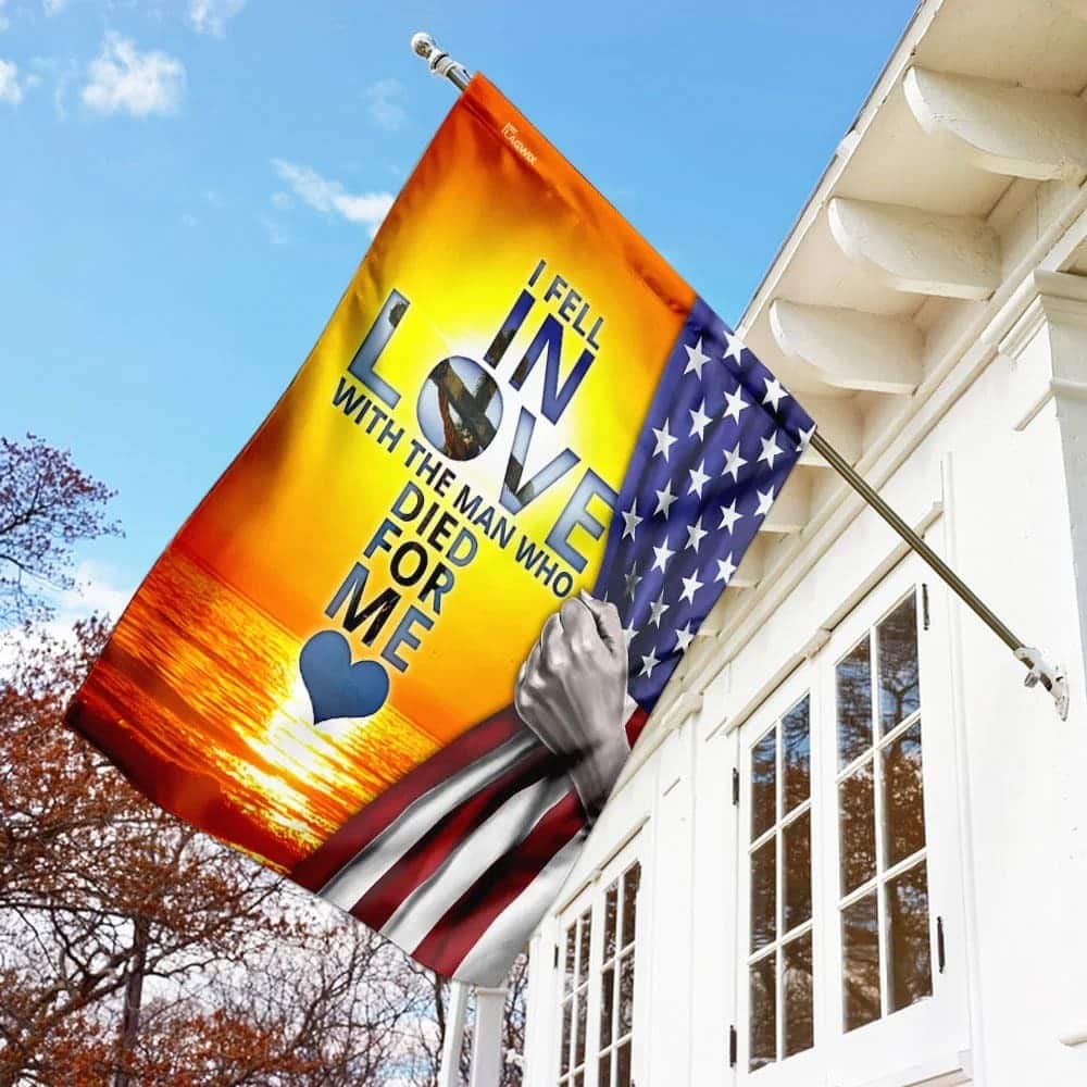 I Fell In Love With Jesus Christian Garden Flag I Fell In Love With Jesus Christian Garden Flag