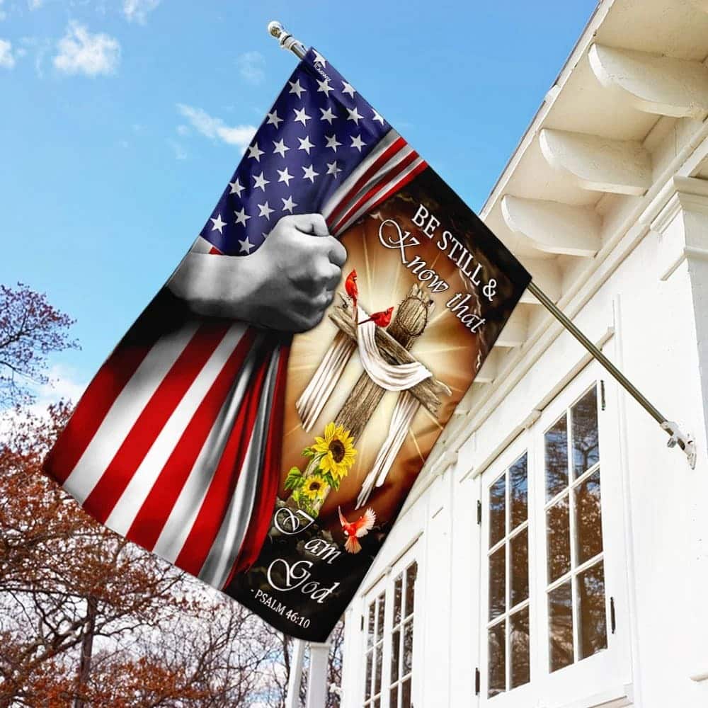 Jesus Christ Be Still & Know That I Am God Christian Garden Flag Jesus Christ Be Still & Know That I Am God Christian Garden Flag