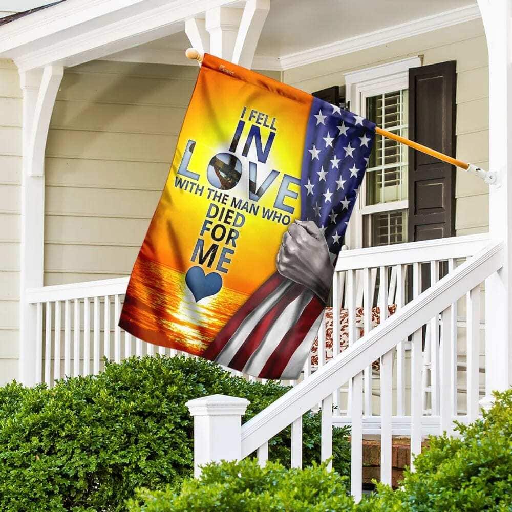 I Fell In Love With Jesus Christian Garden Flag I Fell In Love With Jesus Christian Garden Flag