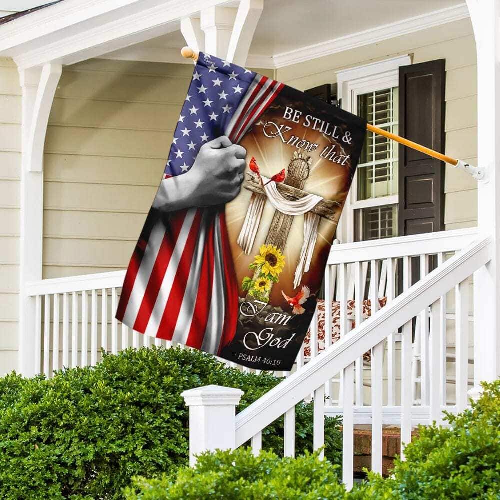 Jesus Christ Be Still & Know That I Am God Christian Garden Flag Jesus Christ Be Still & Know That I Am God Christian Garden Flag