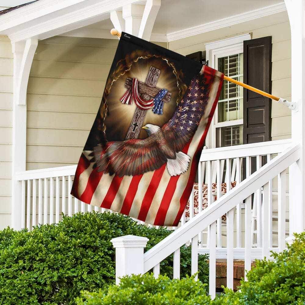 Christian Cross Eagle American Christian Garden Flag Christian Cross Eagle American Christian Garden Flag