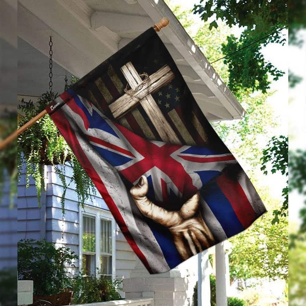 Christian Cross Hawaii US And Cross Garden Flag Christian Cross Hawaii US And Cross Garden Flag