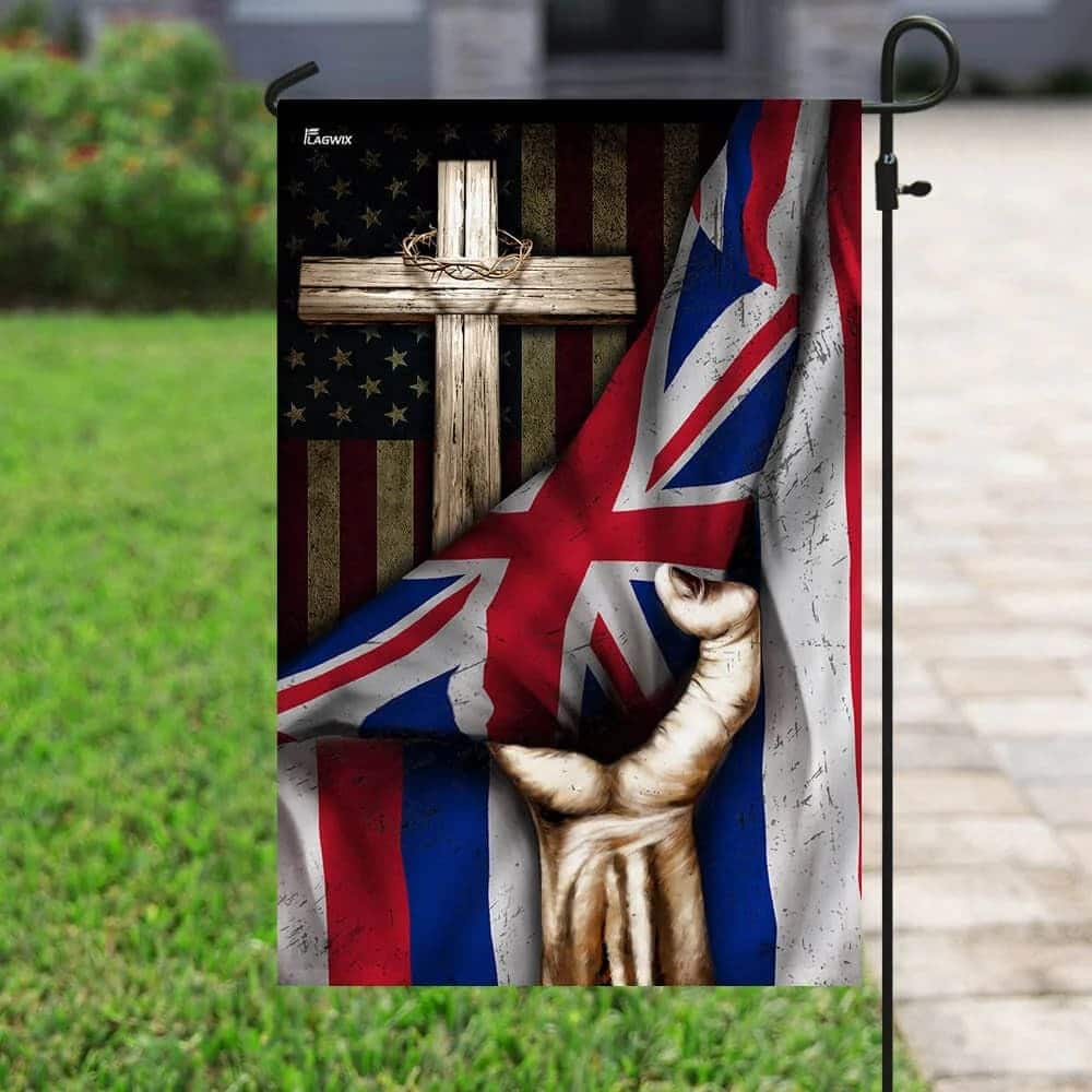 Christian Cross Hawaii US And Cross Garden Flag Christian Cross Hawaii US And Cross Garden Flag