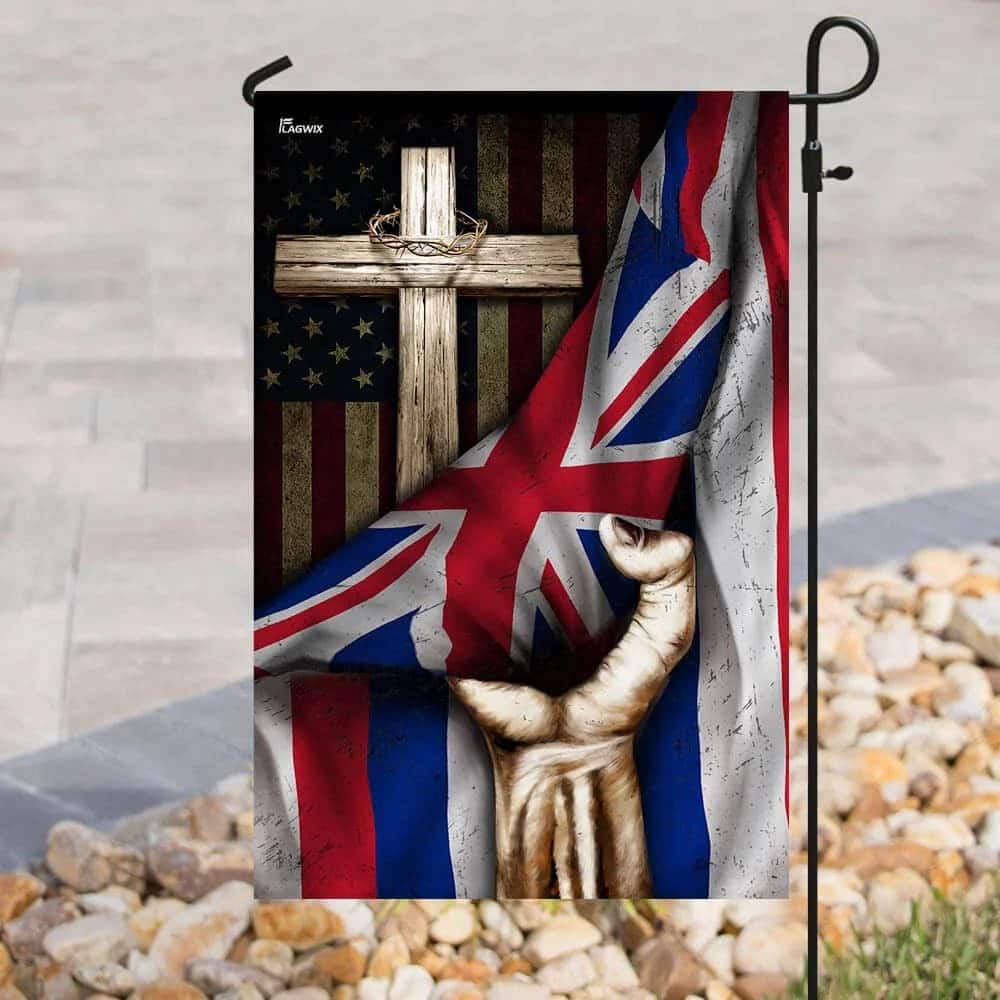 Christian Cross Hawaii US And Cross Garden Flag Christian Cross Hawaii US And Cross Garden Flag