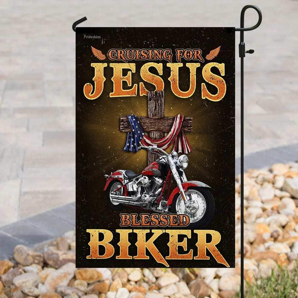 Cruising For Jesus Blessed Biker Christian Garden Flag Cruising For Jesus Blessed Biker Christian Garden Flag