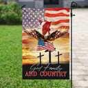 Eagle And Jesus Jesus God Family And Country Christian Garden Flag