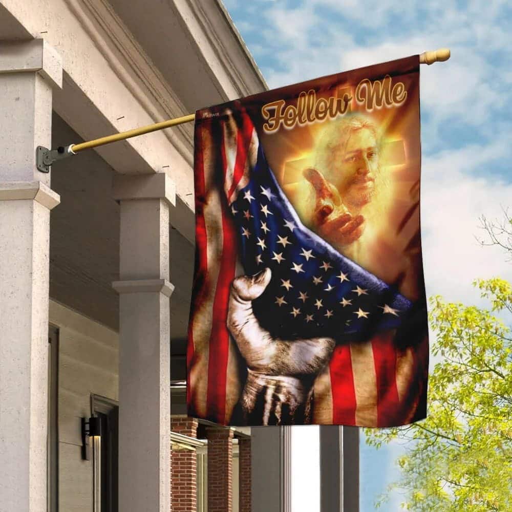 Follow Me Christian American Jesus Hand Christian Garden Flag Follow Me Christian American Jesus Hand Christian Garden Flag