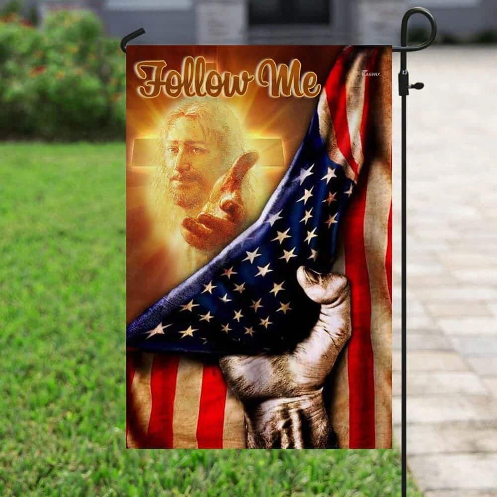 Follow Me Christian American Jesus Hand Christian Garden Flag Follow Me Christian American Jesus Hand Christian Garden Flag