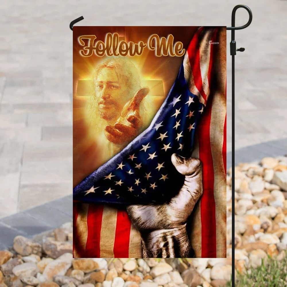 Follow Me Christian American Jesus Hand Christian Garden Flag Follow Me Christian American Jesus Hand Christian Garden Flag