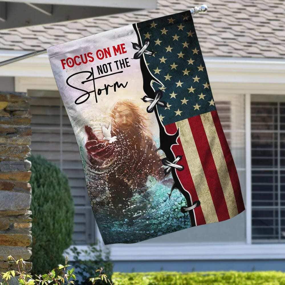 Focus On Me Not The Storm Jesus Hand Christian Garden Flag Focus On Me Not The Storm Jesus Hand Christian Garden Flag