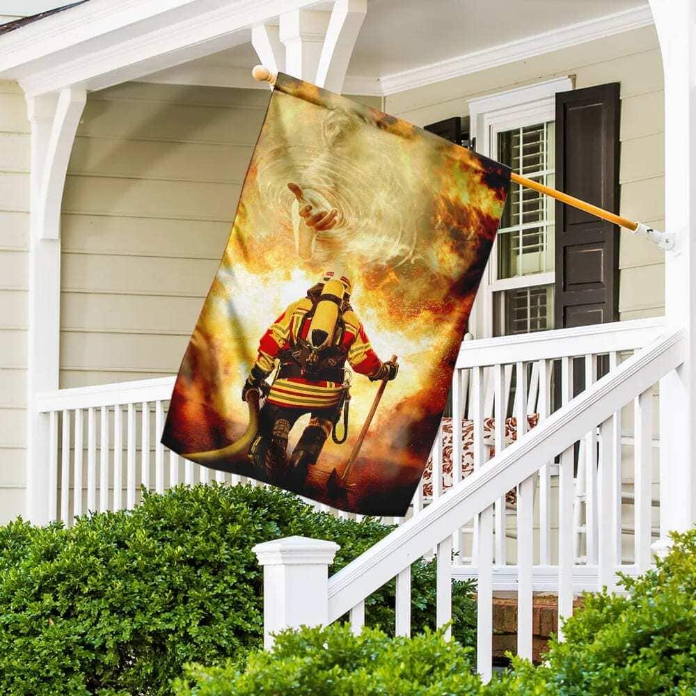 Firefighter God Jesus Christian Garden Flag Firefighter God Jesus Christian Garden Flag