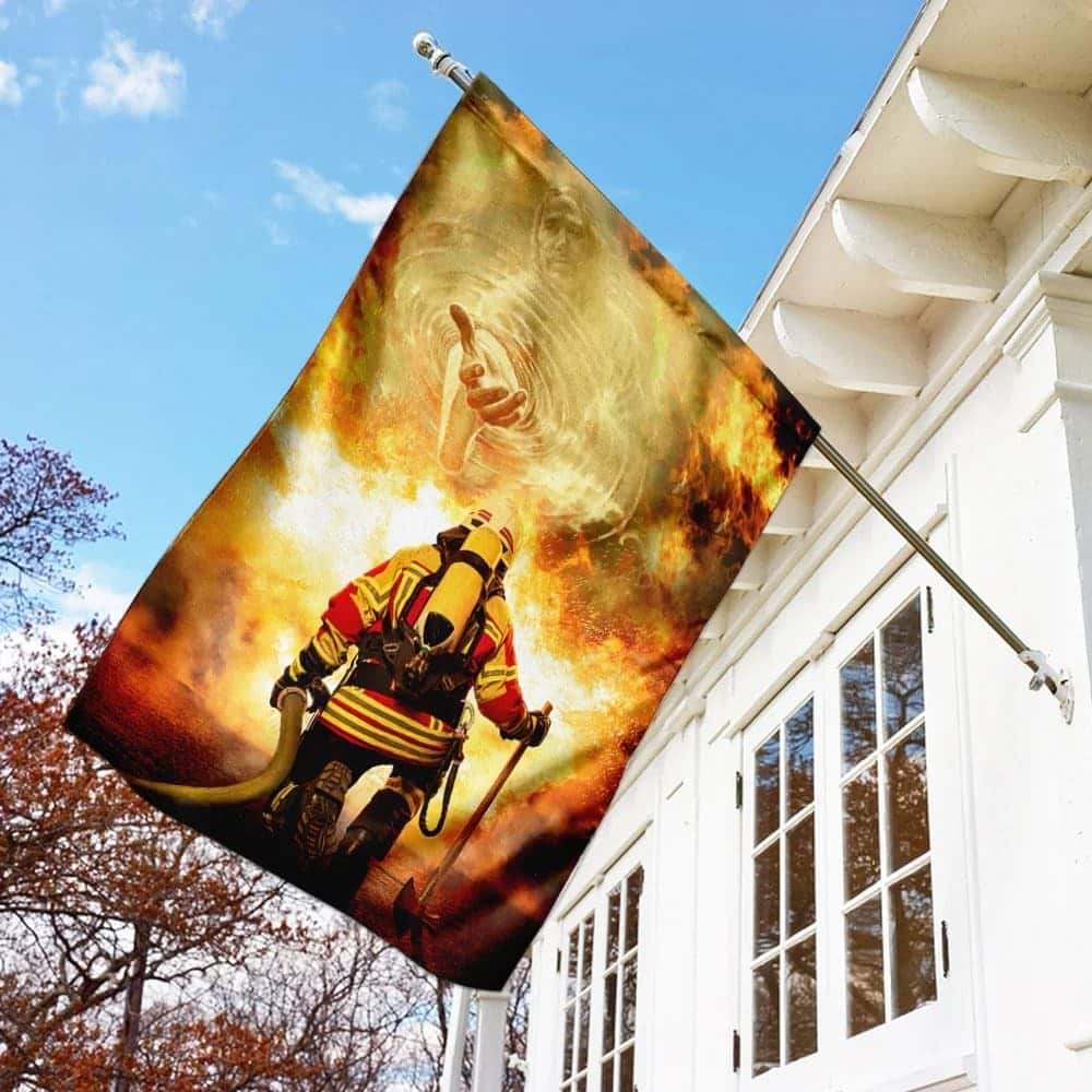 Firefighter God Jesus Christian Garden Flag Firefighter God Jesus Christian Garden Flag