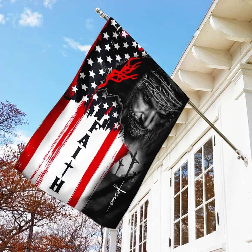 Faith Of Jesus Christ Christian American Flag Garden Flag Faith Of Jesus Christ Christian American Flag Garden Flag