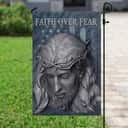 Faith Over Fear Jesus American US Christian Garden Flag