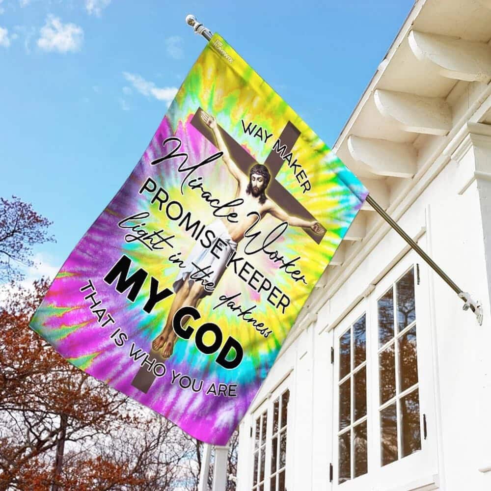 God Jesus Christian Way Maker Hippie Christian Garden Flag God Jesus Christian Way Maker Hippie Christian Garden Flag
