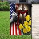 Easter Daffodils Christian Cross American US Christian Garden Flag Easter Daffodils Christian Cross American US Christian Garden Flag