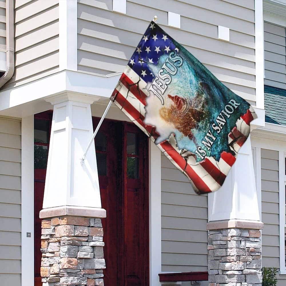 Hand Of God Jesus Is My Savior American US Christian Garden Flag Hand Of God Jesus Is My Savior American US Christian Garden Flag