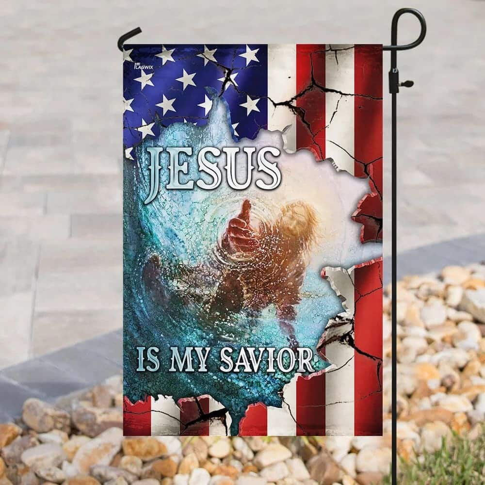 Hand Of God Jesus Is My Savior American US Christian Garden Flag Hand Of God Jesus Is My Savior American US Christian Garden Flag