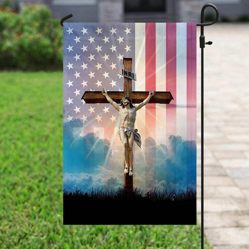 God Jesus He Died For Me I Live For Him Christian Garden Flag